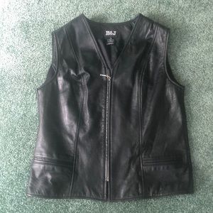 Biker chic leather vest